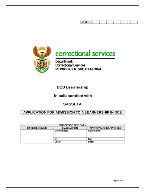 Department of Correctional Services Job Application